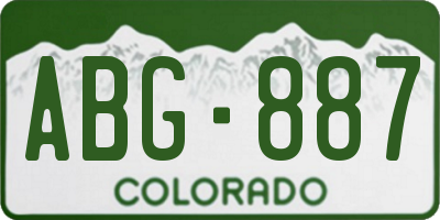 CO license plate ABG887