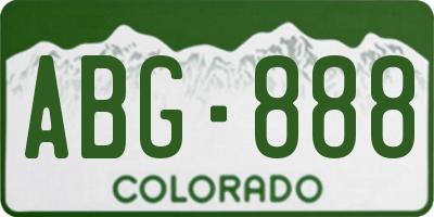 CO license plate ABG888
