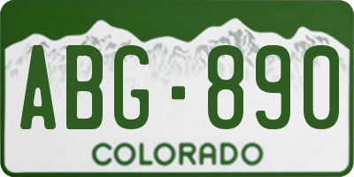 CO license plate ABG890