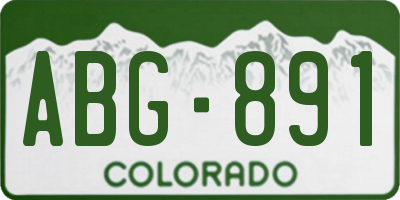 CO license plate ABG891