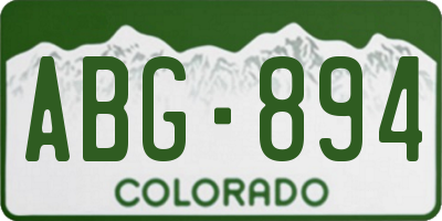 CO license plate ABG894