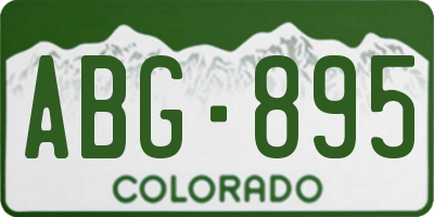 CO license plate ABG895