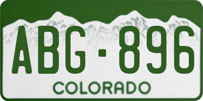 CO license plate ABG896