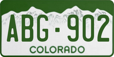 CO license plate ABG902
