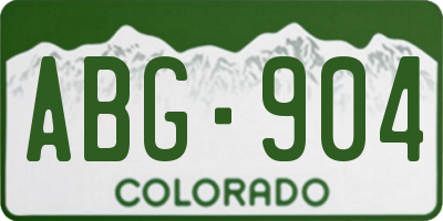 CO license plate ABG904