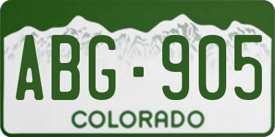 CO license plate ABG905