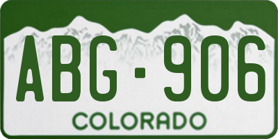 CO license plate ABG906