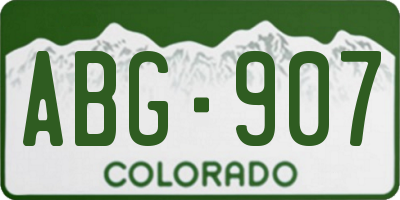 CO license plate ABG907
