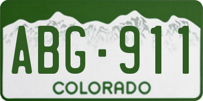 CO license plate ABG911