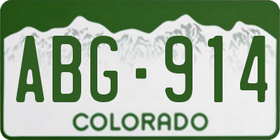 CO license plate ABG914