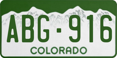 CO license plate ABG916