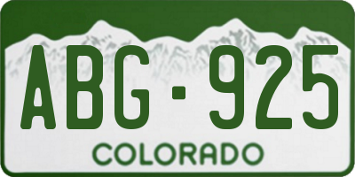 CO license plate ABG925