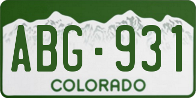 CO license plate ABG931