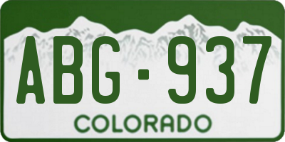 CO license plate ABG937