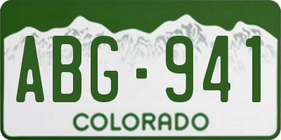 CO license plate ABG941