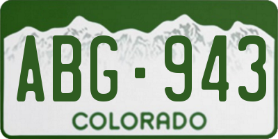CO license plate ABG943