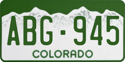 CO license plate ABG945