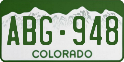 CO license plate ABG948