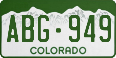 CO license plate ABG949