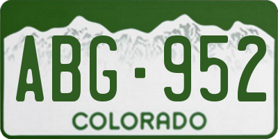 CO license plate ABG952