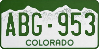 CO license plate ABG953
