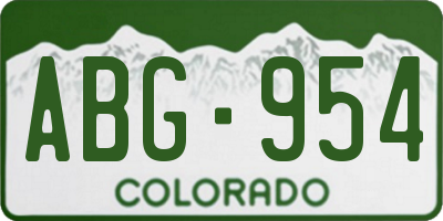 CO license plate ABG954