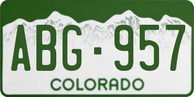 CO license plate ABG957