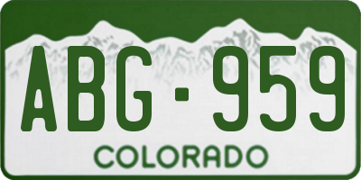 CO license plate ABG959