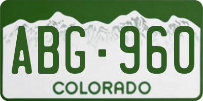 CO license plate ABG960