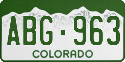 CO license plate ABG963