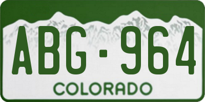 CO license plate ABG964
