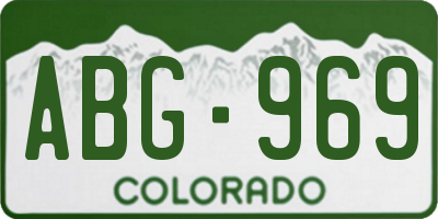 CO license plate ABG969