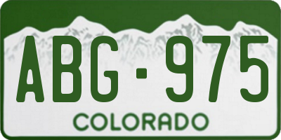 CO license plate ABG975