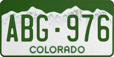 CO license plate ABG976