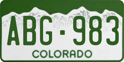 CO license plate ABG983