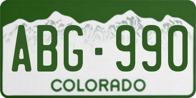 CO license plate ABG990