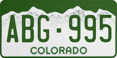 CO license plate ABG995