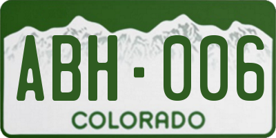 CO license plate ABH006