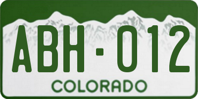 CO license plate ABH012