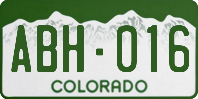 CO license plate ABH016