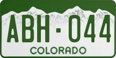 CO license plate ABH044