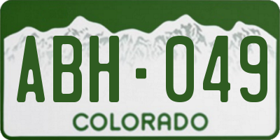 CO license plate ABH049