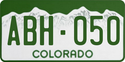 CO license plate ABH050