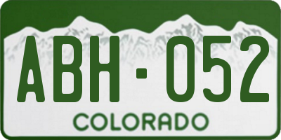 CO license plate ABH052