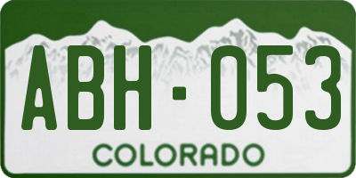 CO license plate ABH053