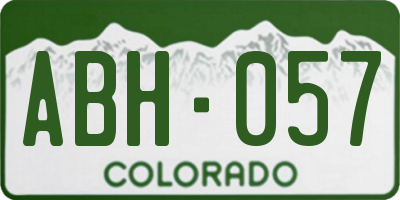 CO license plate ABH057