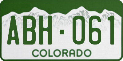 CO license plate ABH061