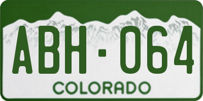 CO license plate ABH064