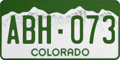 CO license plate ABH073