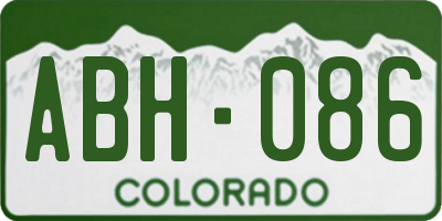 CO license plate ABH086